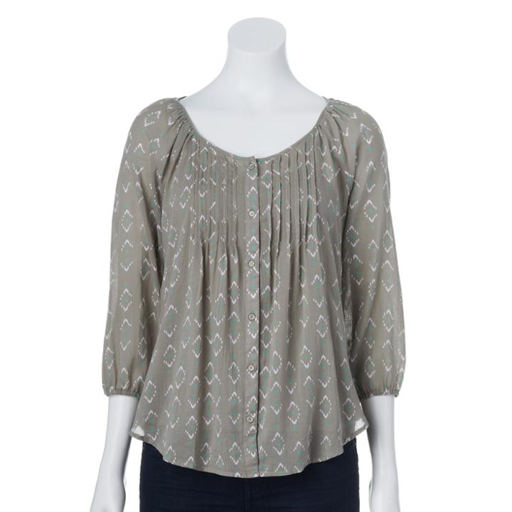 Sonoma Goods For Life&trade; Pintuck Peasant Top Set - Women's, Size: Xl, Green