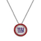 New York Giants Team Logo Crystal Pendant Necklace - Made With Swarovski Crystals, Women's, Size: 18, Red