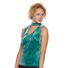 Juniors' Candie's&reg; Velvet Choker Tank, Size: Xs, Dark Green