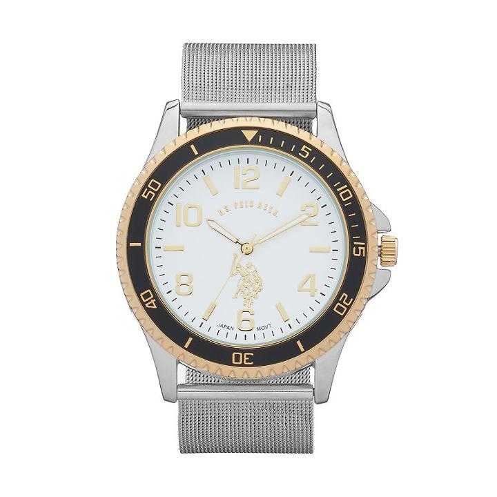 U.s. Polo Assn. Men's Two Tone Mesh Watch - Usc80355kl, Size: Large, Grey
