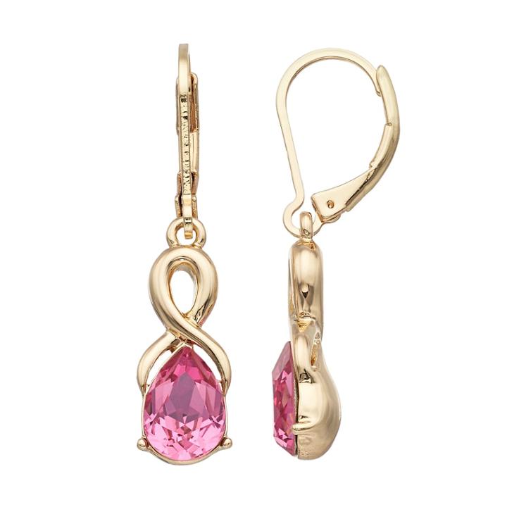 Dana Buchman Crystal Teardrop Earrings, Women's, Brt Pink