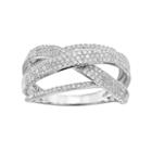 1/2 Carat T.w. Diamond 10k White Gold Twist Wrap Ring, Women's, Size: 7