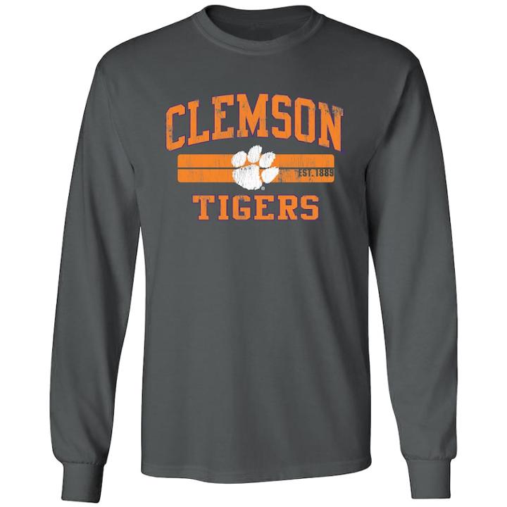 Men's Clemson Tigers Splitter Tee, Size: Medium, Grey (charcoal)