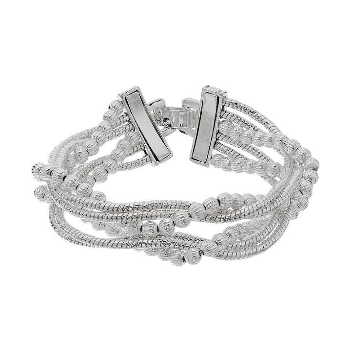 Napier Twisted Multi Strand Stretch Bracelet, Women's, Silver