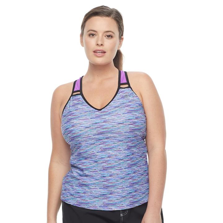 Plus Size Zeroxposur Ladder-back Tankini Top, Women's, Size: 18 W, Red (beet)