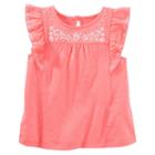 Girls 4-8 Oshkosh B'gosh&reg; Embroidered Flounce Top, Girl's, Size: 6x, Orange