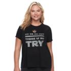 Juniors' Plus Size Her Universe Star Wars There Is No Try Racerback Graphic Tee, Teens, Size: 1xl, Black