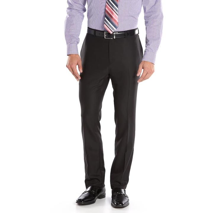 Men's Apt. 9&reg; Extra-slim Fit Stretch Flat-front Suit Pants, Size: 36x34, Black