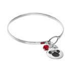 Disney's Minnie Mouse Sterling Silver Charm Bangle Bracelet - Made With Swarovski Crystals, Women's, Red
