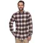 Men's Croft & Barrow&reg; True Comfort Plaid Slim-fit Flannel Button-down Shirt, Size: Xl, Med Brown