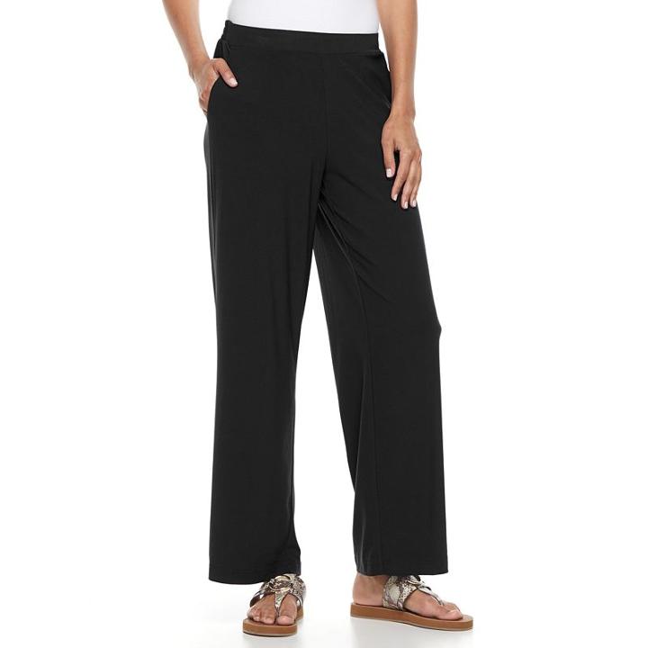 Women's Dana Buchman Printed Palazzo Pants, Size: Medium, Black