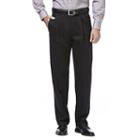 Men's Haggar Premium No Iron Khaki Stretch Classic-fit Pleated Pants, Size: 40x29, Black