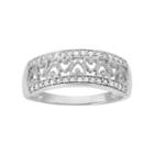 Sterling Silver 1/4 Carat T.w. Diamond Heart Promise Ring, Women's, Size: 8, White