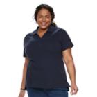 Plus Size Croft & Barrow&reg; Johnny Collar Polo, Women's, Size: 2xl, Blue