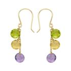 14k Gold Gemstone Drop Earrings, Women's, Multicolor