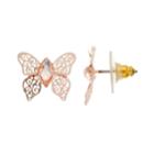 Lc Lauren Conrad Simulated Crystal Butterfly Stud Earrings, Women's, Light Pink