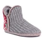 Women's Muk Luks Adraiana Knit Bootie Slippers, Size: Large, Med Grey