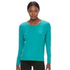 Petite Tek Gear&reg; Cross Back Long Sleeve Top, Women's, Size: L Petite, Turquoise/blue (turq/aqua)