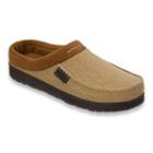 Dearfoams Men's Twill Clog Slippers, Size: Medium, Dark Brown