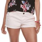 Juniors' So&reg; Low-rise Chino Shorts, Teens, Size: 7, Light Pink