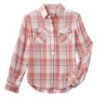 Girls 7-16 Mudd&reg; Patterned High-low Popover Shirt, Girl's, Size: 16, White Oth