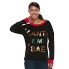 Women's Embellished Christmas Sweater, Size: Xl, Black