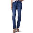Women's Lee Flex Motion Regular Fit Straight-leg Jeans, Size: 14 Avg/reg, Dark Blue