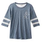 Girls 7-16 & Plus Size So&reg; Lace Yoke Varsity Tee, Size: 14, Med Blue