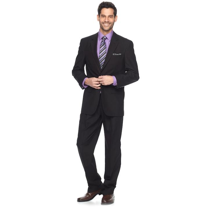 Men's Croft & Barrow&reg; Classic-fit Unhemmed Suit, Size: 44l 38, Black