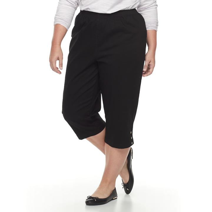 Plus Size Croft & Barrow&reg; Pull-on Capri Pants, Women's, Size: Regular, Black