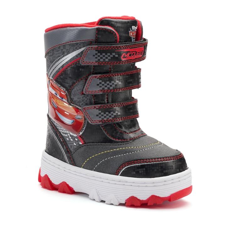 Disney / Pixar Cars Lightning Mcqueen Toddler Boys' Light-up Winter Boots, Size: 7 T, Black