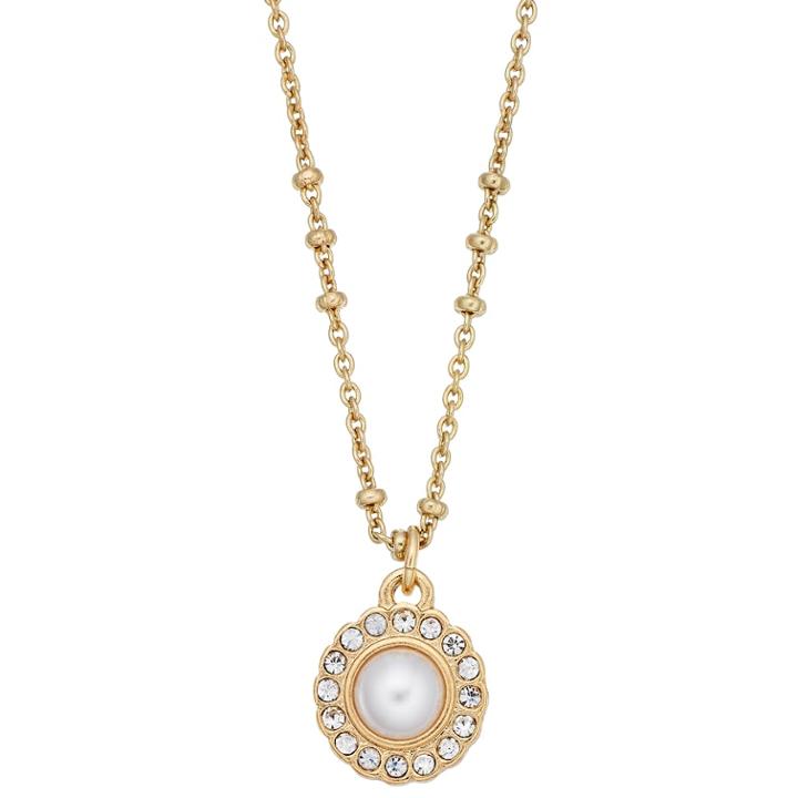 Lc Lauren Conrad Pearl Cluster Pendant Necklace, Women's, White
