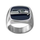 Men's Stainless Steel Seattle Seahawks Ring, Size: 10, Silver