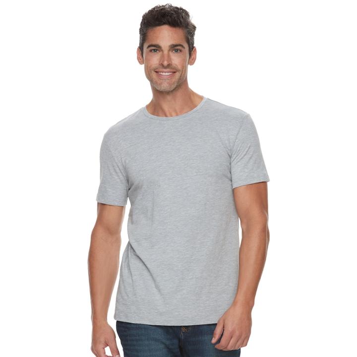 Men's Marc Anthony Slim-fit Shadow Dye Marled Crewneck Tee, Size: Xl, Med Grey