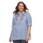 Plus Size Sonoma Goods For Life&trade; Essential Shirt, Women's, Size: 4xl, Dark Blue