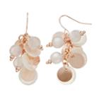 White Faux Shell Drop Earrings, Women's, Light Pink