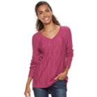 Women's Sonoma Goods For Life&trade; Trellis Cable-knit Sweater, Size: Xxl, Pink