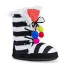 Muk Luks Women's Juno Knit Boot Slippers, Size: Xl, Black