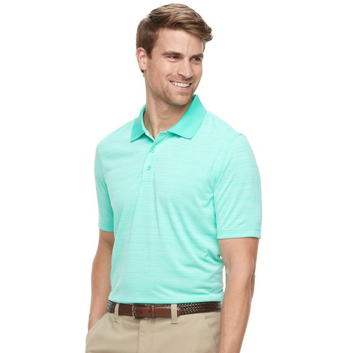 Men's Croft & Barrow&reg; Cool & Dry Classic-fit Space-dye Performance Polo, Size: Large, Turquoise/blue (turq/aqua)