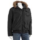 Excelled, Men's Hooded Bomber Jacket, Size: Large, Black