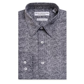Men's Nick Graham Everywhere Modern-fit Stretch Dress Shirt, Size: M-32/33, Grey (charcoal)