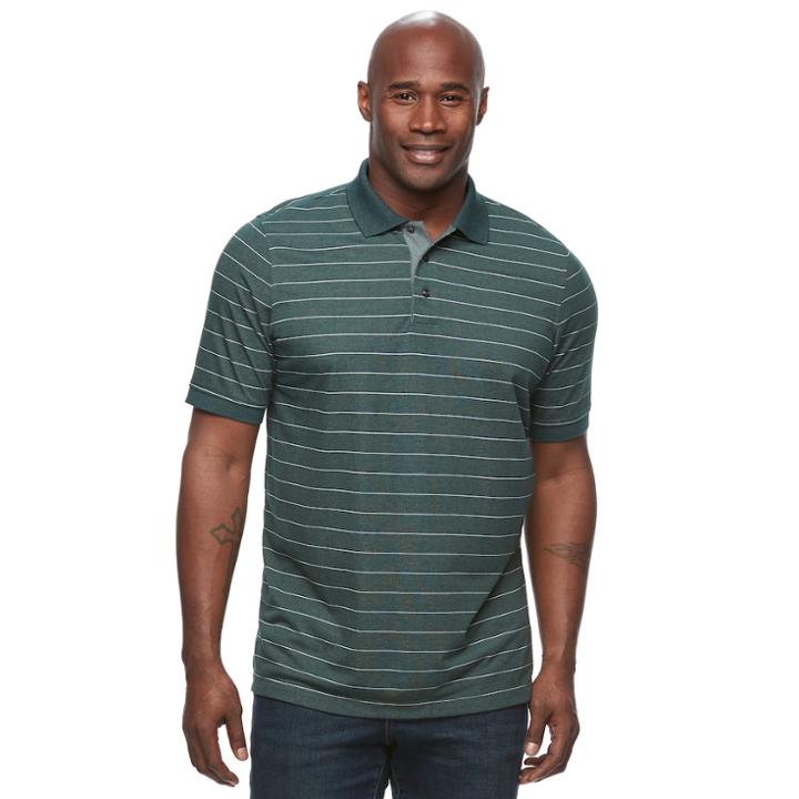 Big & Tall Croft & Barrow&reg; Cool & Dry Classic-fit Striped Performance Polo, Men's, Size: 4xb, Green