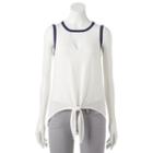 Juniors' Love, Fire Choker Neck Ringer Tank, Girl's, Size: Small, White Oth
