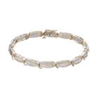 14k Gold Over Silver 1/2 Carat T.w. Diamond Multi Row Bracelet, Women's, White