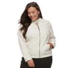Plus Size Apt. 9&reg; Faux-leather Moto Jacket, Women's, Size: 1xl, White