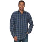 Men's Sonoma Goods For Life&trade; Plaid Flannel Button-down Shirt, Size: Small, Med Blue
