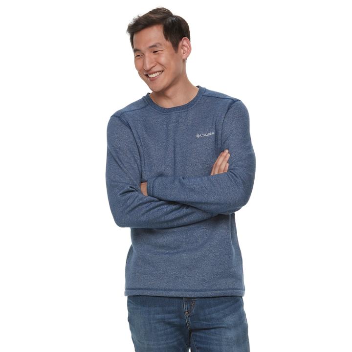 Men's Columbia Ortega Oaks Fleece Crewneck Tee, Size: Large, Blue