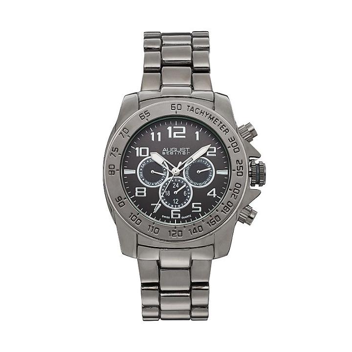 August Steiner Men's Swiss Watch, Grey