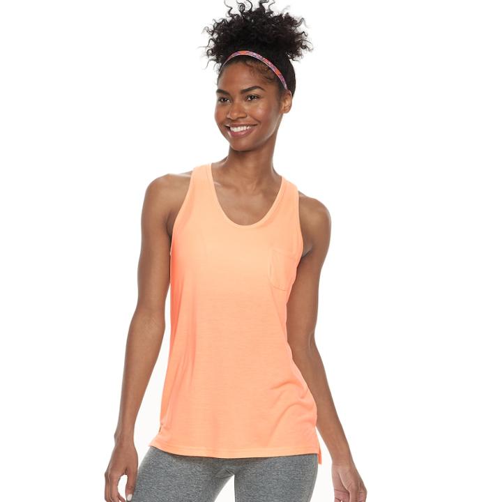 Women's Tek Gear&reg; Pocket Tank, Size: Medium, Brt Orange