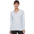 Women's Tek Gear&reg; Lace-up Long Sleeve Top, Size: Large, Light Blue
